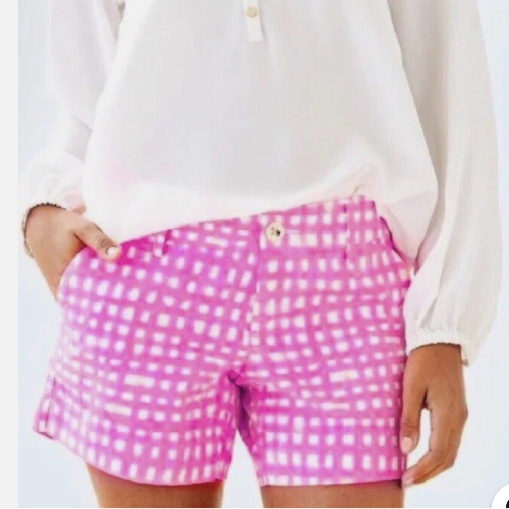 Lilly Pulitzer Pink Checkered Women's Shorts - 4